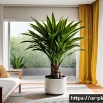 드라세나 종류별 키우는 법 - **A Vibrant Dracaena Oasis in a Modern Living Room**
    A bright, clean, and modern living room fil...