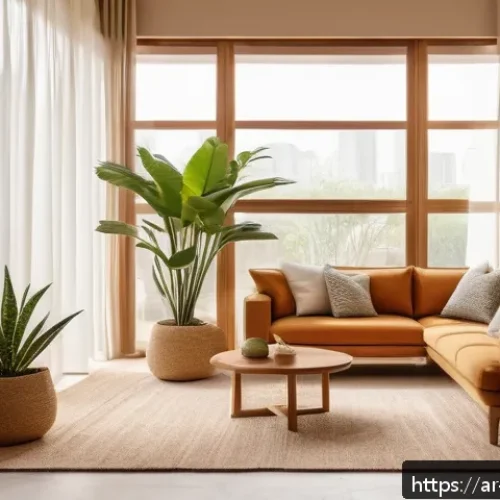 실내 조경 디자인 아이디어 - A cozy modern Arabic living room corner featuring a small wooden shelf mounted on a warm-toned wall,...